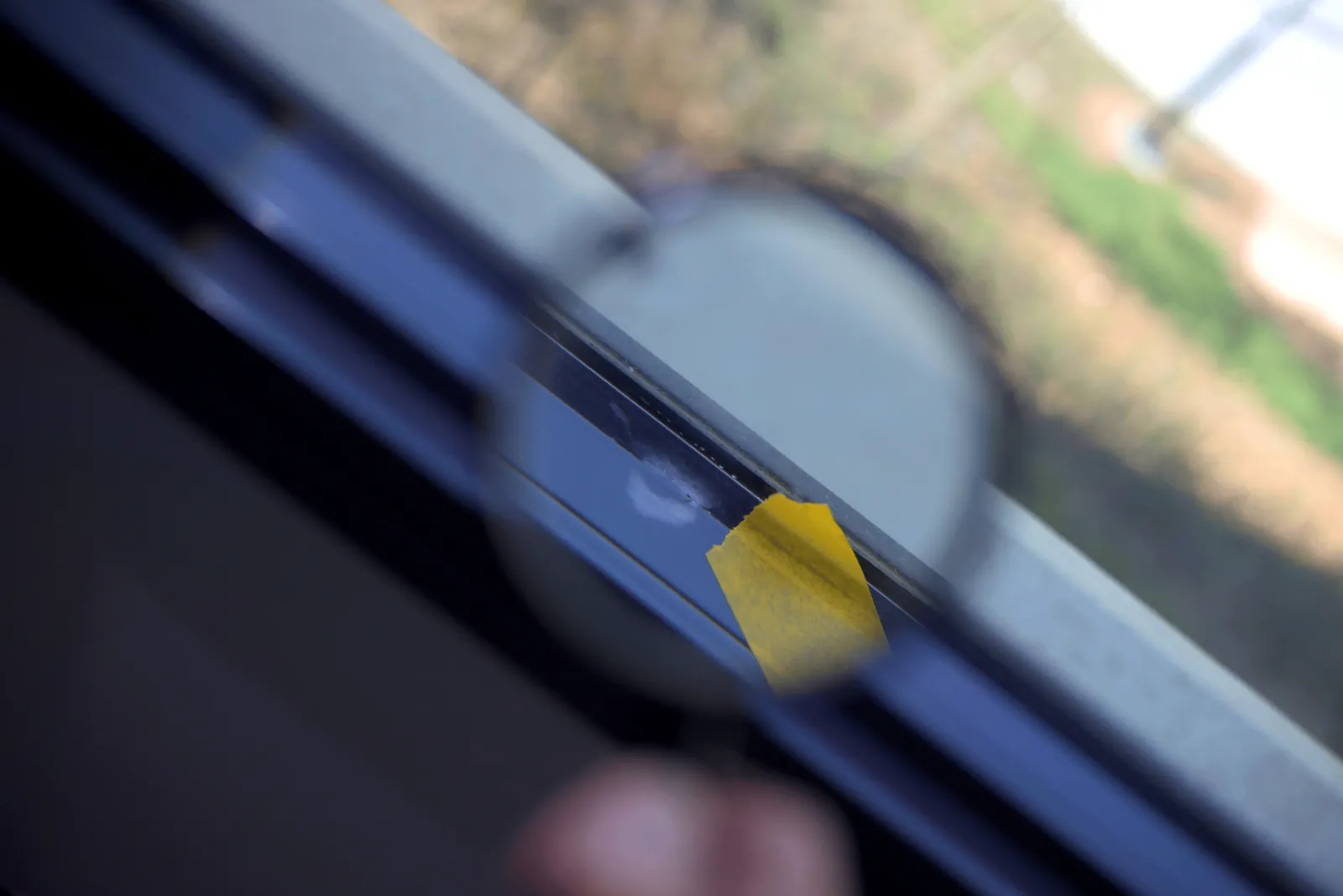 Window seams and frames inspected up close